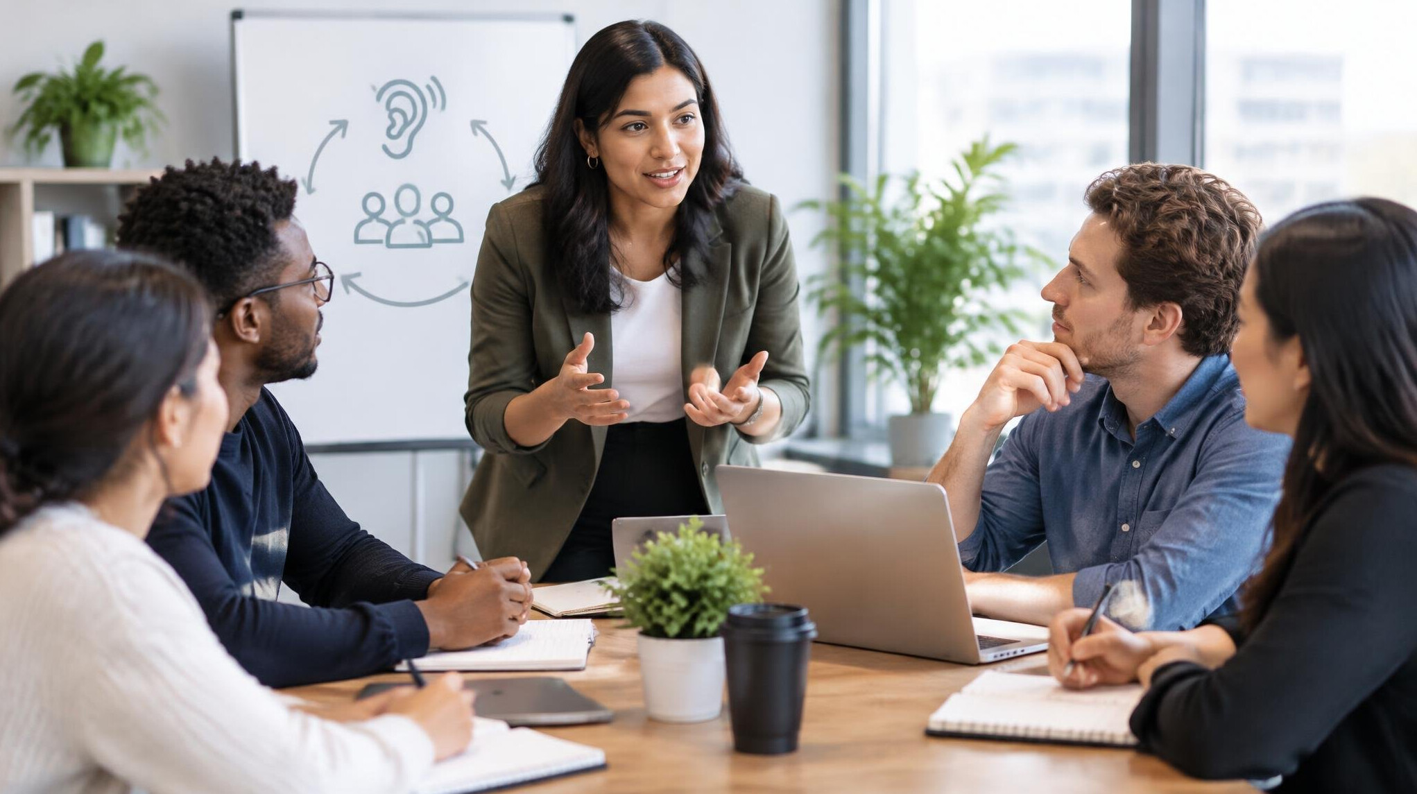 woman leading team discussion